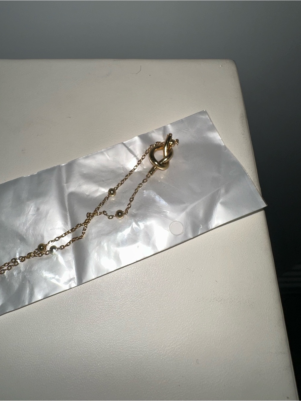 Delicate Gold Beaded Toggle Necklace